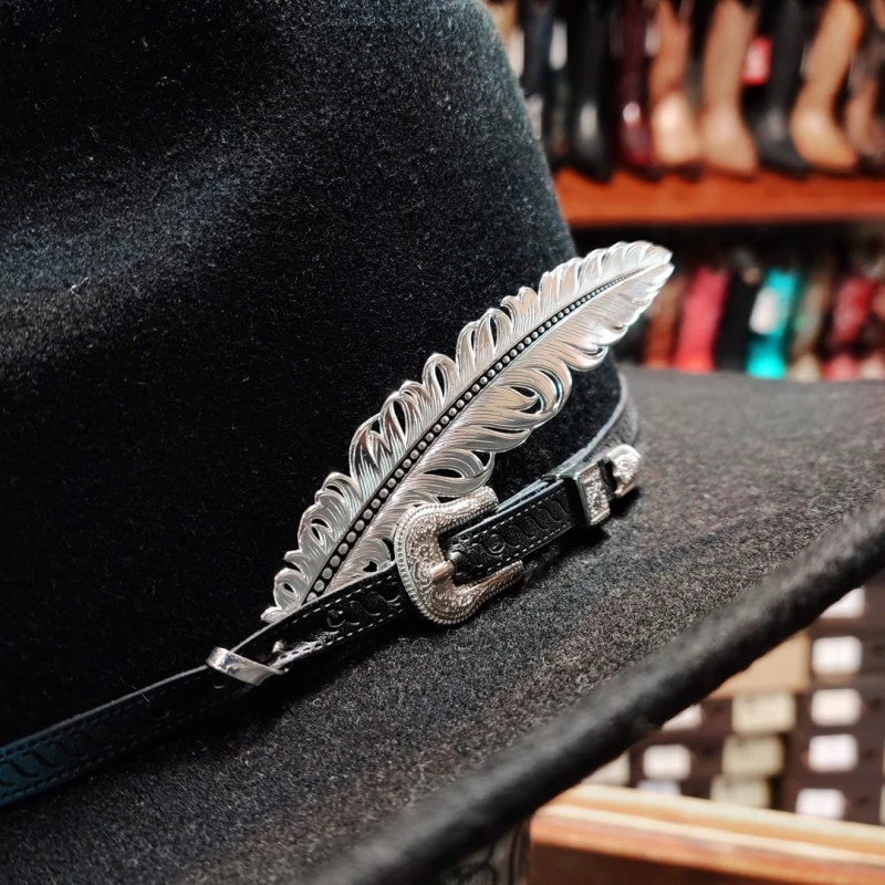 Montana Silversmiths Pluma Decorativa Con Baño De Plata Para Adornar Sombrero Cowboy 2 Montana Silversmiths Pluma Decorativa Con Baño De Plata Para Adornar Sombrero Cowboy - Imagen 2