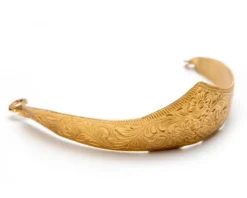 Taloneras Para Botas Brillo Dorado Con Grabado Floral