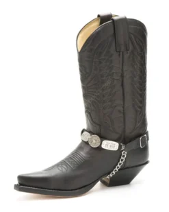 Arneses Negros Sendra Para Bota Vaquera Con Matrícula Texas Y Concho Estrella Ranger