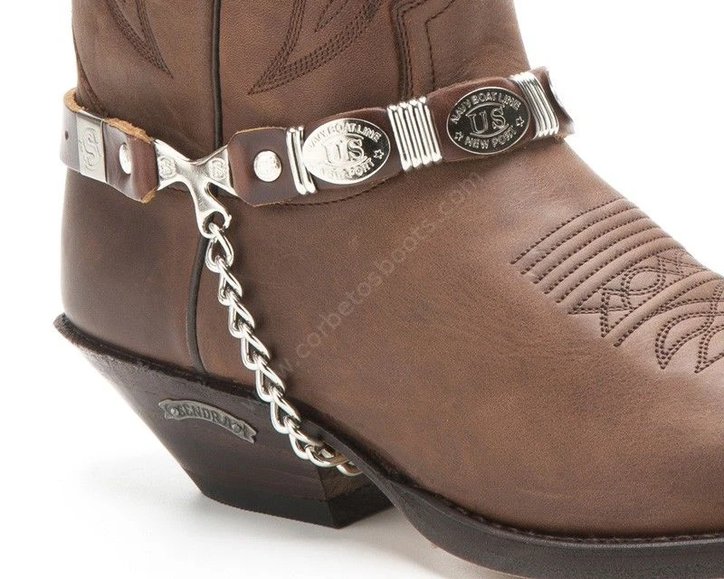 Arneses Sendra Marrones Con Chapas Armada Americana Para Bota Cowboy 1 Arneses Sendra Marrones Con Chapas Armada Americana Para Bota Cowboy