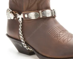 Arnés Cuero Marrón Sendra Hebilla Doble Con Chapa Cowboy Floral Frontal Y Trasera 8 Arnés Cuero Marrón Sendra Hebilla Doble Con Chapa Cowboy Floral Frontal Y Trasera -Moda Complementos Tienda 49 56 Marron E1