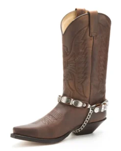 Arnés Cuero Marrón Sendra Hebilla Doble Con Chapa Cowboy Floral Frontal Y Trasera 11 Arnés Cuero Marrón Sendra Hebilla Doble Con Chapa Cowboy Floral Frontal Y Trasera -Moda Complementos Tienda 49 56 Marron EN3