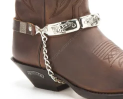 Arneses Para Bota Vaquera Cuero Marrón Con Chapa águila En Relieve Sendra -Moda Complementos Tienda 49 68 Marron E1