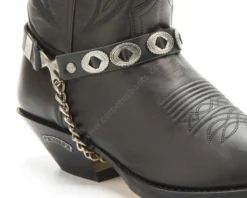 Arneses Sendra Negros Con Conchos Ovalados Para Bota Cowboy -Moda Complementos Tienda 49 78 Negro E1