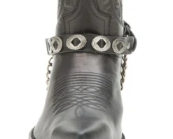 Arneses Sendra Negros Con Conchos Ovalados Para Bota Cowboy