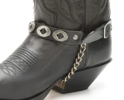 Arneses Sendra Negros Con Conchos Ovalados Para Bota Cowboy -Moda Complementos Tienda 49 78 Negro E3
