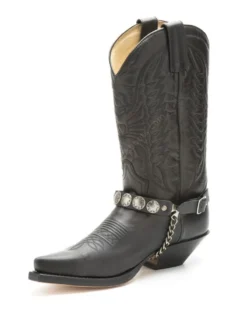Arneses Negros Para Botas Sendra Con Chapa Estrella Envejecida
