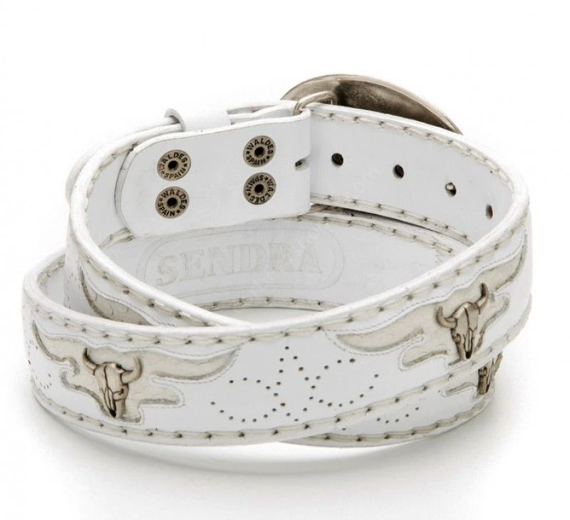 Cinturón Blanco Country Sendra Con Piel De Pitón Y Chapas Cabeza De Vaca 1 Cinturón Blanco Country Sendra Con Piel De Pitón Y Chapas Cabeza De Vaca