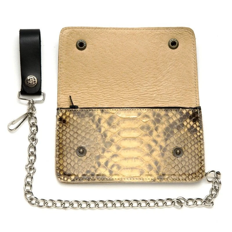 Cartera Con Cadena Sendra Piel Amarillenta Serpiente Pitón 3 Cartera Con Cadena Sendra Piel Amarillenta Serpiente Pitón - Imagen 3