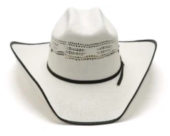 Sombrero Cowboy Blanco Unisex Copa Calada Con Banda Negra