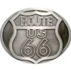 Hebilla Cinturón Logo Route 66 Metalizado