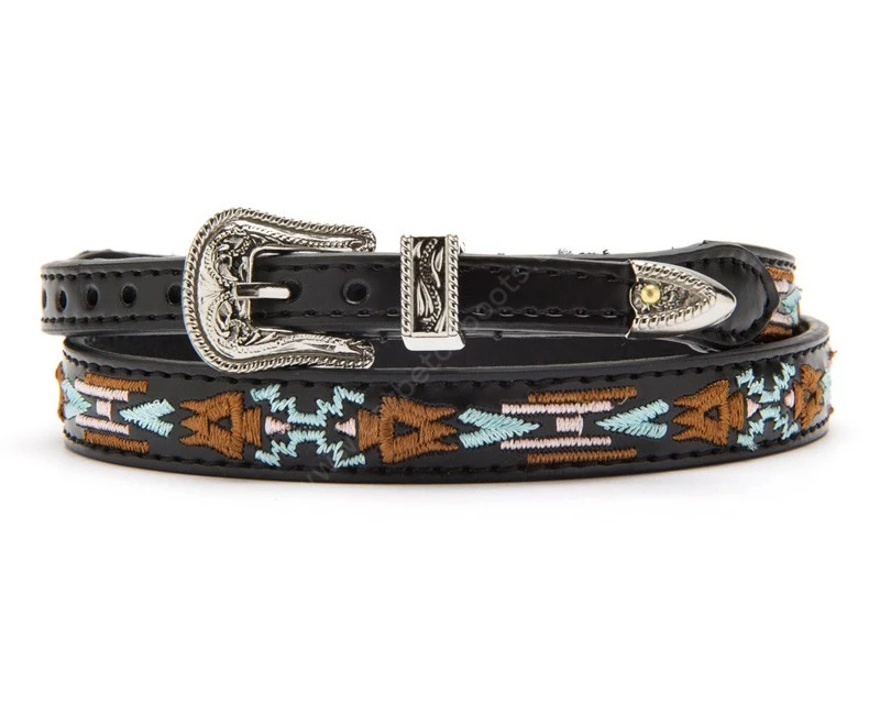 Cinta Negra Para Sombrero Con Bordado Estilo Navajo 2 Cinta Negra Para Sombrero Con Bordado Estilo Navajo - Imagen 2