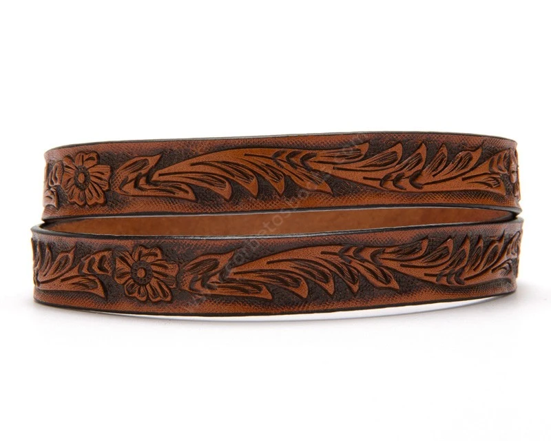 Cinta Sombrero Cuero Repujado Marrón 1 Cinta Sombrero Cuero Repujado Marrón