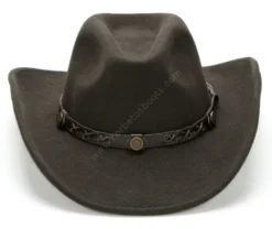 Sombrero Vaquero Clásico Fieltro De Lana Marrón Oscuro Ala Estrecha -Moda Complementos Tienda 52 7211002 2