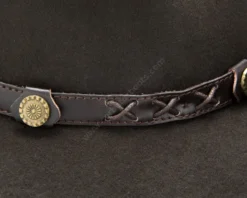 Sombrero Vaquero Clásico Fieltro De Lana Marrón Oscuro Ala Estrecha