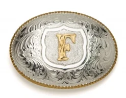 Hebilla Crumrine Silversmiths Chapada Plata Inicial F
