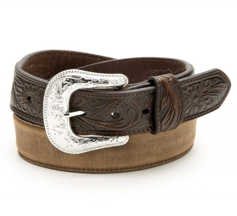 Cinturón Cowboy Unisex Nocona Piel Marrón Gran Hebilla Brillante 2 Cinturón Cowboy Unisex Nocona Piel Marrón Gran Hebilla Brillante - Imagen 2