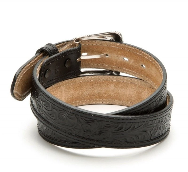 Cinturón Vaquero Nocona Unisex Cuero Negro Repujado Floral 1 Cinturón Vaquero Nocona Unisex Cuero Negro Repujado Floral