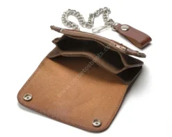 Cartera Motorista Mediana Con Cadena Piel Envejecida Marrón Con águila Grabada -Moda Complementos Tienda 53 LW412 INTERIOR 2 1