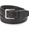 Cinturón Unisex Artesanal Piel De Pitón Negro
