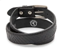 Cinturón Unisex Artesanal Piel De Pitón Negro -Moda Complementos Tienda 5841 Piton Negro Mate2