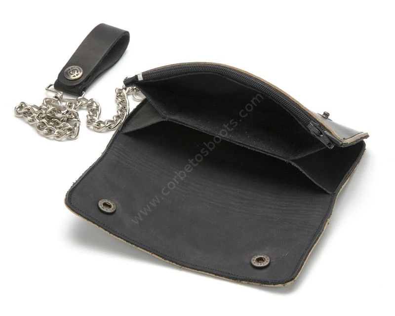 Cartera Motorista Con Cadena Sendra Cuero Envejecido Y Piel De Pitón 3 Cartera Motorista Con Cadena Sendra Cuero Envejecido Y Piel De Pitón - Imagen 3