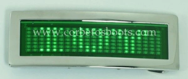 Hebilla LED Verde Texto Personalizable 1 Hebilla LED Verde Texto Personalizable