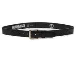 Cinto Cowboy Negro Unisex Piel De Cabra Y Serpiente Negra -Moda Complementos Tienda 7161 Cabra Brillo Piton Negro