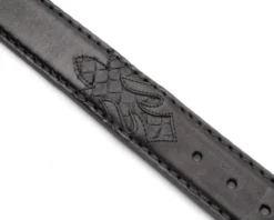 Cinto Cowboy Negro Unisex Piel De Cabra Y Serpiente Negra -Moda Complementos Tienda 7161 Cabra Brillo Piton Negro3