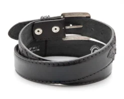 Cinto Cowboy Negro Unisex Piel De Cabra Y Serpiente Negra