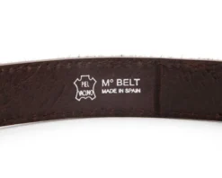 Cinturón Western Pelo De Vaca Marrón Con Detalles Color Blanco Y Crema -Moda Complementos Tienda 7165 Pelo Marron Blanco Cuero6