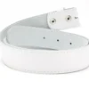 Cinturón Cuero Blanco Liso Sin Hebilla