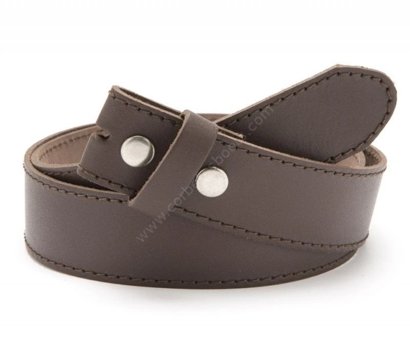 Cinto Sin Hebilla Piel Lisa Marrón 1 Cinto Sin Hebilla Piel Lisa Marrón