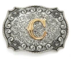 Hebilla Para Cinturón Metal Envejecido Letra C