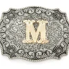 Hebilla Vaquera Para Cinto Con Filigranas Grabadas Letra M