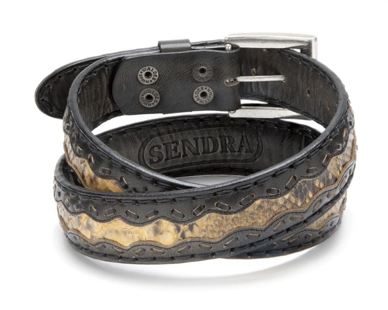 Cinturón Moda Western Sendra Combinación Cuero Desgastado Y Piel De Serpiente 2 Cinturón Moda Western Sendra Combinación Cuero Desgastado Y Piel De Serpiente - Imagen 2