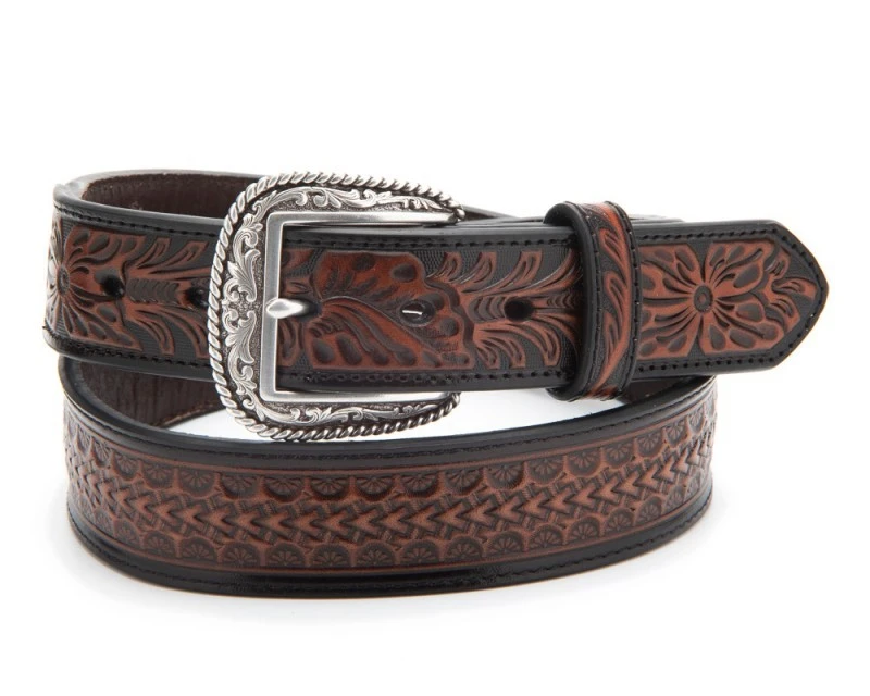 Ariat Cinto Vaquero Americano Doble Piel Marrón Coñac Grabado Efecto Trenzado 1 Ariat Cinto Vaquero Americano Doble Piel Marrón Coñac Grabado Efecto Trenzado