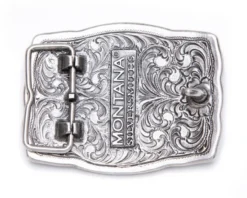 Montana Silversmiths Hebilla Patriótica Chapada En Plata Bandera USA Pintada