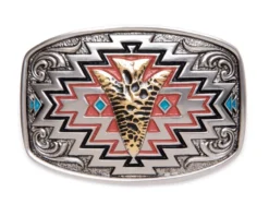 Montana Silversmiths Hebilla Rectangular Estilo Western Con Punta De Flecha Y Mosaico Esmaltado