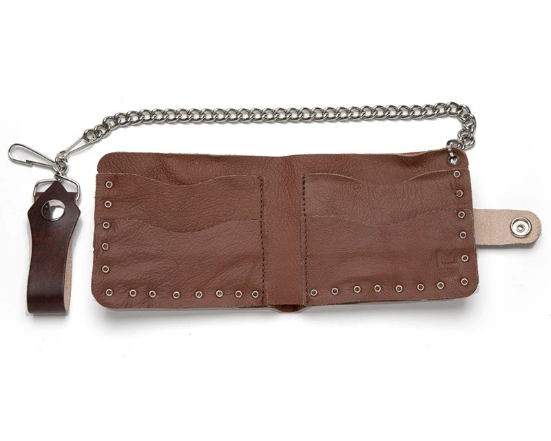 Billetera Grabada Cowboy águila Volando Con Cadena Y Botón Cierre A Presión