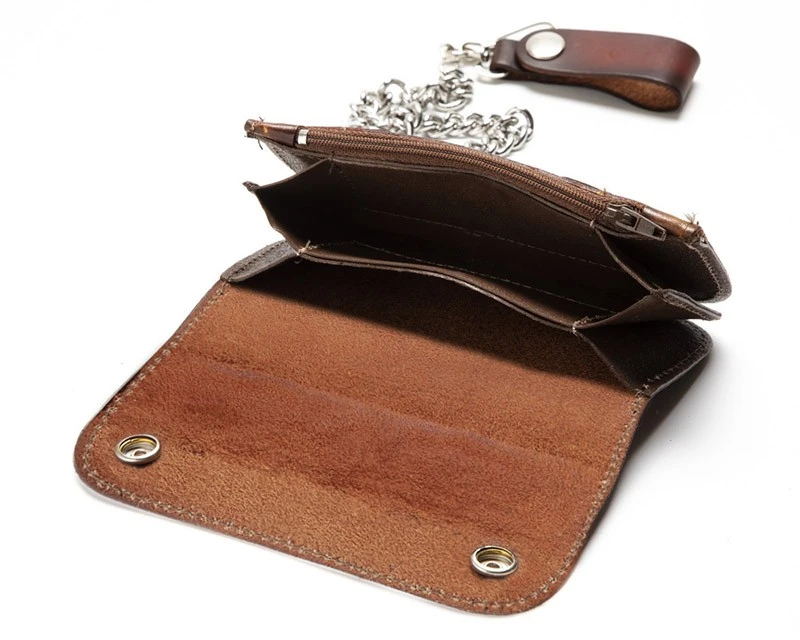 Cartera Americana Marrón Con Cadena Grabado Longhorn Y Paisaje Del Oeste 4 Cartera Americana Marrón Con Cadena Grabado Longhorn Y Paisaje Del Oeste - Imagen 4