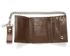 Cartera Cuero Marrón Envejecido Sin Corchetes Visibles Con Cadena 6 Cartera Cuero Marrón Envejecido Sin Corchetes Visibles Con Cadena -Moda Complementos Tienda AT322 46 Interior