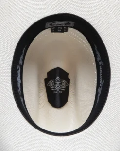 Sombrero Cowboy Blanco Unisex Copa Calada Con Banda Negra 7 Sombrero Cowboy Blanco Unisex Copa Calada Con Banda Negra -Moda Complementos Tienda Ashton2 4