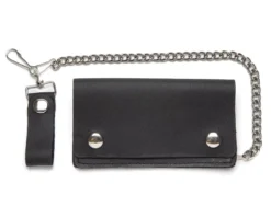 Cartera Con Cadena Básica Cuero Liso Negro Hecha En Estados Unidos 6 Cartera Con Cadena Básica Cuero Liso Negro Hecha En Estados Unidos -Moda Complementos Tienda BW402 23