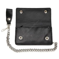 Cartera Color Negro Con Cadena Piel Blanda