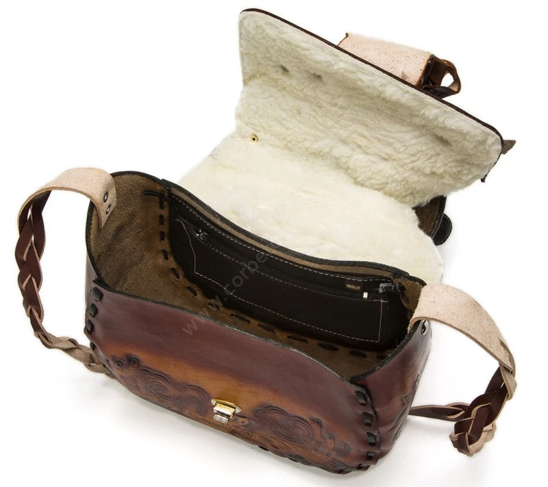 Bolso Piel Marrón Para Mujer Forma Silla Para Montar