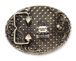 Hebilla Western Latón Envejecido Tocado De Plumas Nativo Americano