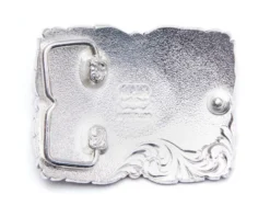 Hebilla Plata Vieja Para Cinturón De Cuero Con Guerrero Apache Dorado