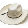 Sombrero Ranchero Blanco Crudo De Ala Ancha Con Cinta Trenzada