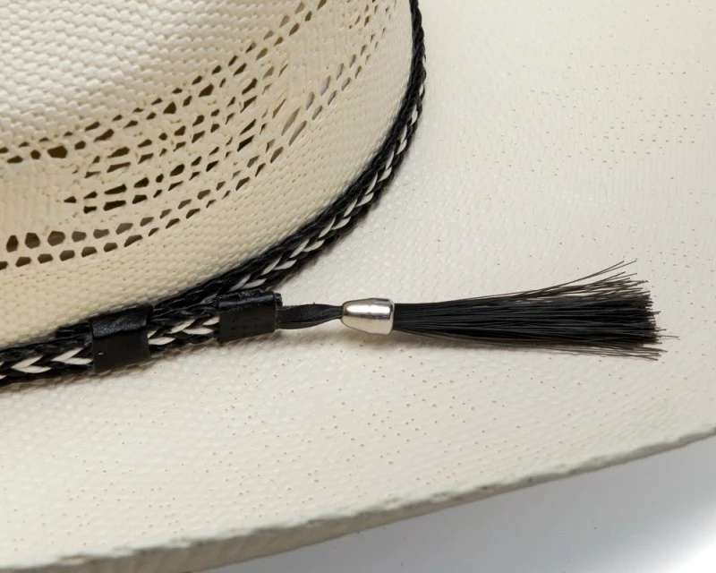 Sombrero Ranchero Blanco Crudo De Ala Ancha Con Cinta Trenzada 2 Sombrero Ranchero Blanco Crudo De Ala Ancha Con Cinta Trenzada - Imagen 2